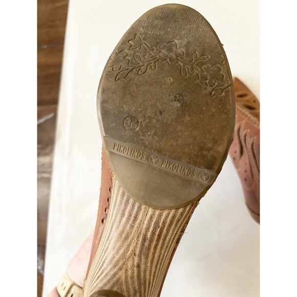 Pikolinos Java Gladiator Peep Toe Heeled Leather Sandals Brown Size 36 6 5.5 - Picture 6 of 10